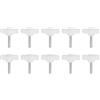 QUARKZMAN 10 Pezzi Manopole Aletta T Viti Testa Zigrinata M4 x 20mm Filettatura Maschio Standard Manopole T/Z Plastica Maniglie Regolabili Manopole Serraggio Mano Vite Testa Zigrinata Bianco
