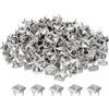 QUARKZMAN 100 Pcs Rivetti Piramidali per Abbigliamento, 6mm Rivetti Quadrati a 4 Alette, Borchie Metalliche Piramidali Argento per Artigianato, Borchie Punk Rock