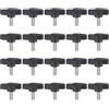 QUARKZMAN 20 Pezzi Manopole Aletta T Viti Testa Zigrinata M5 x 12mm Filettatura Maschio Standard Manopole T Plastica Maniglie Manopole Serraggio Mano Vite Testa Zigrinata, Nero