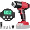 JOJOCY Pistola Termica Senza Fili per Batteria Milwaukee 18V agli Ioni di Litio con 5 Attacchi a Scelta, Pistola Termica da 400W 500°C per Artigianato, Tubi Termorestringenti, Resina e Decorazione (Senza