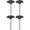 QUARKZMAN Manopole a T Con Viti a Testa Alare M8x50mm - Plastica Filettatura Maschio Standard, Maniglie Serraggio a Mano, Vite a Testa Zigrinata, Nero (4 Pezzi)