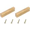 QUARKZMAN 2pz Maniglie per Cassetti in Legno con Viti Set 64mm/2,52 Foro Spaziatura Armadi Legno Faggio non Finiti Pomelli Cassetti Maniglie per Cucine Cassettiere Mobili