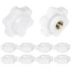 QUARKZMAN 10pz Pomelli a Stella M5 con Filettatura Femmina, Testa da 25mm, Plastica con Foro Non Passante Maniglie di Serraggio Avvitate in Ottone Manopole Filettate, Bianco