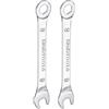 QUARKZMAN 2pz Chiave Combinata Sottile Metrica 8mm 6 Punti Estremità Scatola 15 Gradi Offset Estremità Aperta Cr-V Acciaio Cromato, Argento