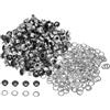 QUARKZMAN 300 Set Kit Occhielli in Metallo 3mm 1/8 Foro Occhielli per Teloni Piccolo Occhiello con Rondelle per Scarpe Vestiti Cintura Etichetta Borsa Tessuto Pelle Progetto, Nero