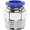 QUARKZMAN Connettore Rapido Dritto Maschio a Filettatura 12mm Tube OD x 1/2 NPT Filettatura Maschio Raccordo Rapido Raccordi Aria Compressa per lista Aria Industriale PC12-N04, Blu