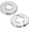 PATIKIL Flangia Divisa a Parete, 20/25/32mm Copri Tubi Termosifoni Copertura Piastra Rotonda in ABS Spessore Tagliabile per Tubo Acqua Rubinetto Decorazione,10mm Altezza, 2 Pezzi, Argento