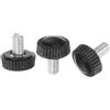 QUARKZMAN 30pz M5 x 10mm Maschio Filettatura Manopole Zigrinate Vite Pollice Serraggio Manopole Impugnatura Plastica Maniglia Mano Manopole con Perno Filettato Nero