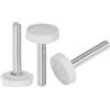 QUARKZMAN 30pz Manopole Zigrinate con Filettatura Maschio M4 x 30mm, Vite a Mano Pomelli di Bloccaggio con Maniglia in Plastica, Bianco
