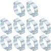 PATIKIL 10pz 15-18mm Set Fascette Stringitubo Doppio Orecchio, Fascette Metalliche Morsetti Tubi Acciaio Zincato per Collegamenti Raccordi Tubi Gas Auto, Tono Argento