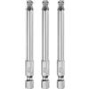 QUARKZMAN Set 3pz Punte Cacciavite Magnetica a Sfere 5mm (H5.0) Dimensione 1/4 Attacco Esagonale 75mm (3) Lunghezza Punte Sfera Magnetiche Testa Sfera Acciaio S2 Punta Metrica
