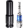 QUARKZMAN Bussole Impatto Profondo 6 Punti Attacco 1/2 13mm Lunghezza 3 Adattatori Codolo Esagonale 1/2 1/4 Elettrolitico, Kit Accessori Adattatori Prese Cr-V per Bulloni Esagonali Dadi
