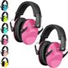 Bravekoi Casco Antirumore Bambino Set di 2, Facilmente Regolabile Pieghevole, Per Autismo, ADHD, Fuochi d'artificio, Concerto (Rosa)