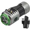 Lighthouse MT1100R - Mini torcia a mano ricaricabile, 1000 lumen, LED in alluminio, fascio di luce da 110 m, 4 modalità di illuminazione, clip tascabile, base magnetica e cavo USB-C incluso, per