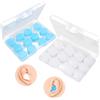 ieron 12 paia di tappi per le orecchie in silicone per dormire, morbidi, riutilizzabili, impermeabili, con cancellazione del rumore, modellabili, per dormire, viaggiare, studiare e ridurre il rumore