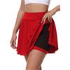 tanzdunsje Gonna Basic da Donna, Gonna Corta, Mini Gonna da Donna con Pantaloni,Gonna Pantalone Donna con Tasche,Gonna da Tennis da Donna Informale Elasticizzata Versatile(M,Rosso)