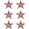 PATIKIL Stelle Termoadesive, 6pz Stelle Adesive Argento con Strass Glitter e Cristalli Patch di Stoffa per Artigianato Fai da Te Riparazione Abbigliamento Jeans, Rosso 6cm