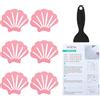 PATIKIL Adesivi Antiscivolo per Vasca 3.54x2.76 Pollici, 6Pz Adesivi Antiscivolo per Pavimento Doccia con Decalcomanie Adesive Raschietto per Vasca Doccia Pavimento Scalinata, Rosa