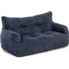 Pamapic Pouf pouf per adulti con imbottitura, poltrona doppia lounge con manico portatile, moderna ergonomica, per soggiorno, camera da letto, sala giochi, blu