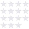 QUARKZMAN 16 Pz Stelle Termoadesive, Patch Ricamate a Cucire Stelle, Patch Decorative per Riparazioni Fai da Te Zaini Borse Cappello Abiti, 29mm Bianco