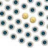 QUARKZMAN 100 Pezzi di Strass da Cucire, 12mm di Strass a Forma di Fiore in Cristallo Vetro Base in Metallo Bottoni da Cucire per Accessori di Cucito Abiti Scarpe Orecchini, Blu Turchese