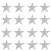 QUARKZMAN 16 Pz Stelle Termoadesive, Patch Ricamate a Cucire Stelle, Patch Decorative per Riparazioni Applicazioni per Artigianato Fai da Te Zaini Borse Cappello Abiti, 29mm Grigio Argento