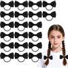 YAWYO Set da 20 elastici per capelli bambini, Fasce elastiche con fiocchi, Accessori per capelli neri per scuola, Adatti a bambine e donne