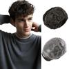 MY-LADY Protesi Capelli Uomo, Toupet Uomo Capelli Veri Parrucca 8x10'' Base PU Ultra Sottile, Sistema Sostituzione Capelli Uomini #06 Marrone Chiaro 75g