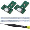 EMSea 2PCS scheda di interfaccia JDS-030 e cavo a nastro a 12 pin compatibile con PS4 Pro/Slim Wireless Controller Sostituzione Porta di Ricarica Assemblea
