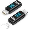 AIYEEN Display a LED per adattatore da Lightning a USB C, ricarica rapida PD da 35 W per iPhone 15 Pro e trasferimento dati, per adattatore da Lightning femmina a USB tipo C maschio per Samsung