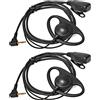 HYSHIKRA Walkie Talkie Auricolare con microfono, 1 pin 2,5 mm Auricolare a forma di D compatibile con Motorola TLKR T92 H2O T42 T62 T82 Extreme T80 Extreme Radio (2 pezzi)