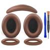 SOULWIT Cuscinetti Auricolari + Fascia+ Copriorecchie in silicone, Kit di ricambio per Bose Cuffie Over-Ear QuietComfort 15(QC15)/QuietComfort 2(QC 2)-Marrone Caffè