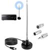 suuosl Antenna radio DAB FM digitale telescopica per uso interno con base magnetica, cavo di estensione da 3 m, adattatore di alimentazione per antenna DAB, radio FM, sistema stereo, ricevitore radio