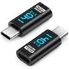 AIYEEN Adattatore prolunga display alimentazione USB C LED, cavo dock corto da 140 W tipo C 8K a 60 Hz PD3.1, USB-C maschio a femmina Thunderbolt QC e trasferimento dati a 40 Gbps (confezione da 2)