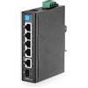 MokerLink Switch PoE Industrial Din Rail Gigabit a 6 porte, 4 porte PoE da 100/1000 Mbps, IEEE802.3af/at PoE+, 1 Gigabit uplink, 1 Gigabit SFP, metallo DIN Rail e montaggio a parete switch Ethernet