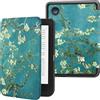 MoKo Custodia per Tolino Shine Color/Shine 5(2024)/Shine 4(2022) e Kobo Clara BW/Colour/2E 6, Cover Folio ultra sottile e leggera con funzione Auto Wake/Sleep per Kobo Clara 6 2024, Albicocchi fiore