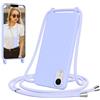 Jrkvniv Cover per iPhone XR con Cordino, Morbido TPU Silicone Case con Laccio Tracolla, Regolabile e Rimovibile, Antiurto AntiGraffio Case per iPhone XR, Viola