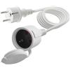 LANMINGLEL Cavo di prolunga Schuko corto, bianco, cavo di prolunga Schuko AC, 3 x 1,5 mm², 16 A, 250 V, IP44, per casa, ufficio, esterno (bianco diretto, 3 m)