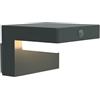 BOLD Lampada solare a parete LED BOLD con sensore di movimento (certificazione IP44, angolo di rilevamento 100°, 55 ore di autonomia/rilevamento movimento 220 volte, opzione di ricarica 2 in 1) - Gun Grey
