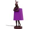 Kare Design lampada da tavolo Animal Rabbit, viola/amaranto, 50 cm motivo coniglio, stile pop art, per decorazione, comodino, scrivania, luce indiretta, plafone di lino, lampadina non inclusa