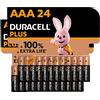 Duracell 24 batterie Duracell MN2400 Plus Power AAA Triple A Size Remote Batteria