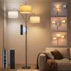SIBRILLE Lampada ad arco da 36 W, lampada da terra per soggiorno, 3000 lm, con telecomando, 3000 - 6000 K, dimmerabile, con paralume in tessuto beige, altezza 1,87 m, per soggiorno, camera da letto