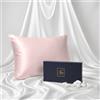 Ferò Federa Seta Cuscino 50x80 cm, 100% Naturale Silk di Gelso, 22 Momme Grado 6A, Certificata OEKO-TEX, Federa di Lusso Ipoallergenica per Capelli e Pelle, Perfetta Idea Regalo, Rosa