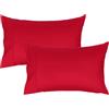 Lirex 2 Federe 50 x 80 cm, 100% Cotone Raso, Traspirante, Rinfrescante, Morbido per un Sonno di Qualità,Certificate Oeko-Tex, Federe con Chiusura A Busta, Rosso