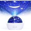 FISHOAKY Proiettore Stelle Soffitto, proiettore galassia 8 Colori, Proiettore Cielo Stellato Bambini, 360° Rotazione Led Proiettore, Lampada Proiettore Per Neonati, Regali Natale, Compleanno Regalo