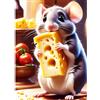 CEOVR Animali Diamond Painting Kit Adulti,Pittura Diamante 5D 30x40 cm,Diamanti Painting Topi e Formaggio,Diamond Painting Kit Completo Bambini,Decorazione,Regalo per un Amico