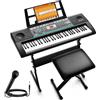 CAHAYA Pianoforte Elettronico 61 Tasti per Principianti + Supporto e Panca