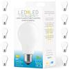 LEDbyLED Lampadina Goccia 18W Pari a 180W, E27, Vetro Milky, 4000K Luce Naturale, filamento LED dritto, 2452 Lumen, Pack 10 Pezzi