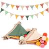 Zouwel Bandierine per Cameretta dei Bambini, Ghirlanda in Mussola di Cotone, Decorazione da Parete (Candy Grün + Beige)
