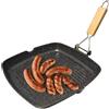 Sunrise Bistecchiera Antiaderente Induzione Griglia Anti Aderente Piastra Grill Piano 28 x 28 cm Pieghevole Bordo a Versare Piastra per Cucinare sui fornelli in Alluminio Pressofuso (Fondo Induzione)